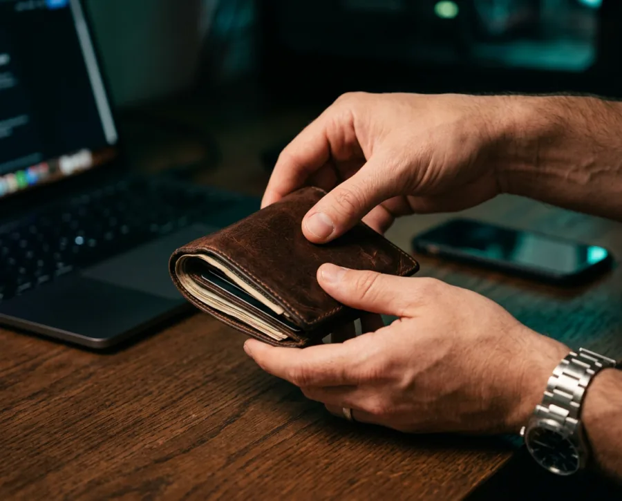 Mano che chiude il portafoglio